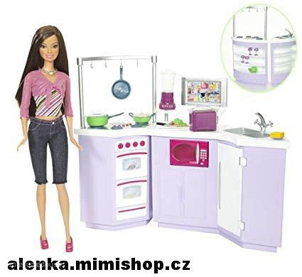 BARBIE nábytek s panenkou > varianta kuchyň