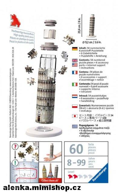 RAVENSBURGER 3D PUZZLE mini stavby > varianta šikmá věž v Pise