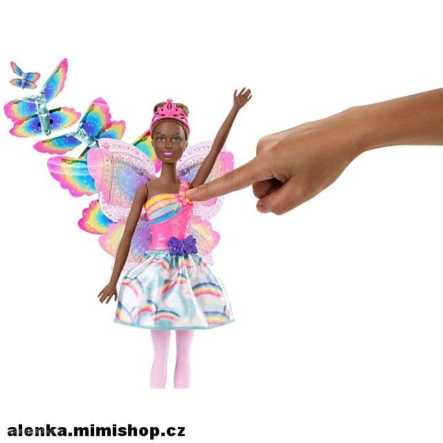 BARBIE DREAMTOPIA létající víla s křídly > varianta černoška
