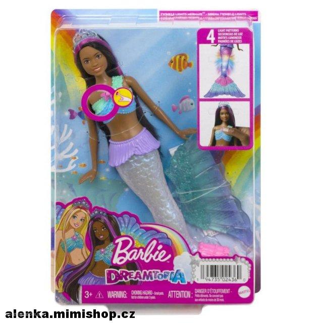BARBIE DREAMTOPIA blikající mořská panna > varianta tmavovláska