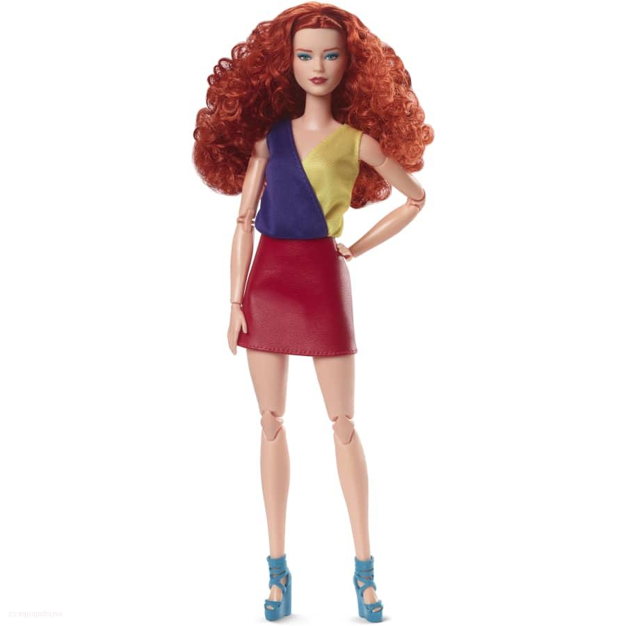 The Barbie Looks™ Barbie® Doll > varianta Curly Red Hair, Color Block Outfit With Miniskirt