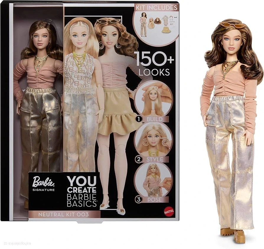 Barbie You Create Barbie Basics Neutral Kit 003, Customizable Fashion Doll & Universal-Fit Clothing