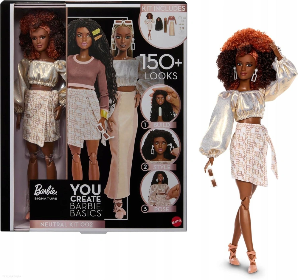 Barbie You Create Barbie Basics Neutral Kit 002, Customizable Fashion Doll & Universal-Fit Clothing