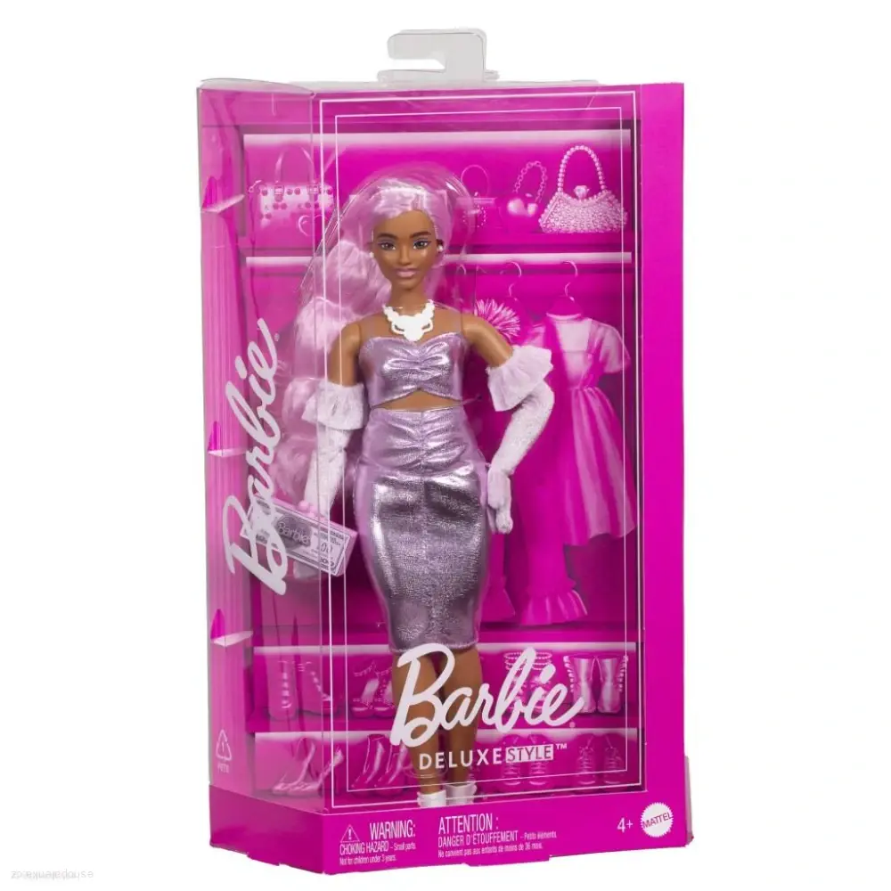 Mattel Barbie® DeLuxe modelka metalické šaty