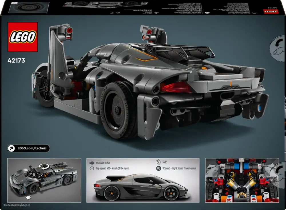 LEGO® Technic 42173 Šedé hyperauto Koenigsegg Jesko Absolut