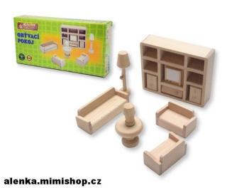WOOD dřevěný mini nábytek > varianta obývací pokoj