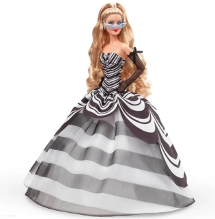 Barbie Signature 65th Anniversary Collectible Doll With Blonde Hair And Black And White Gown